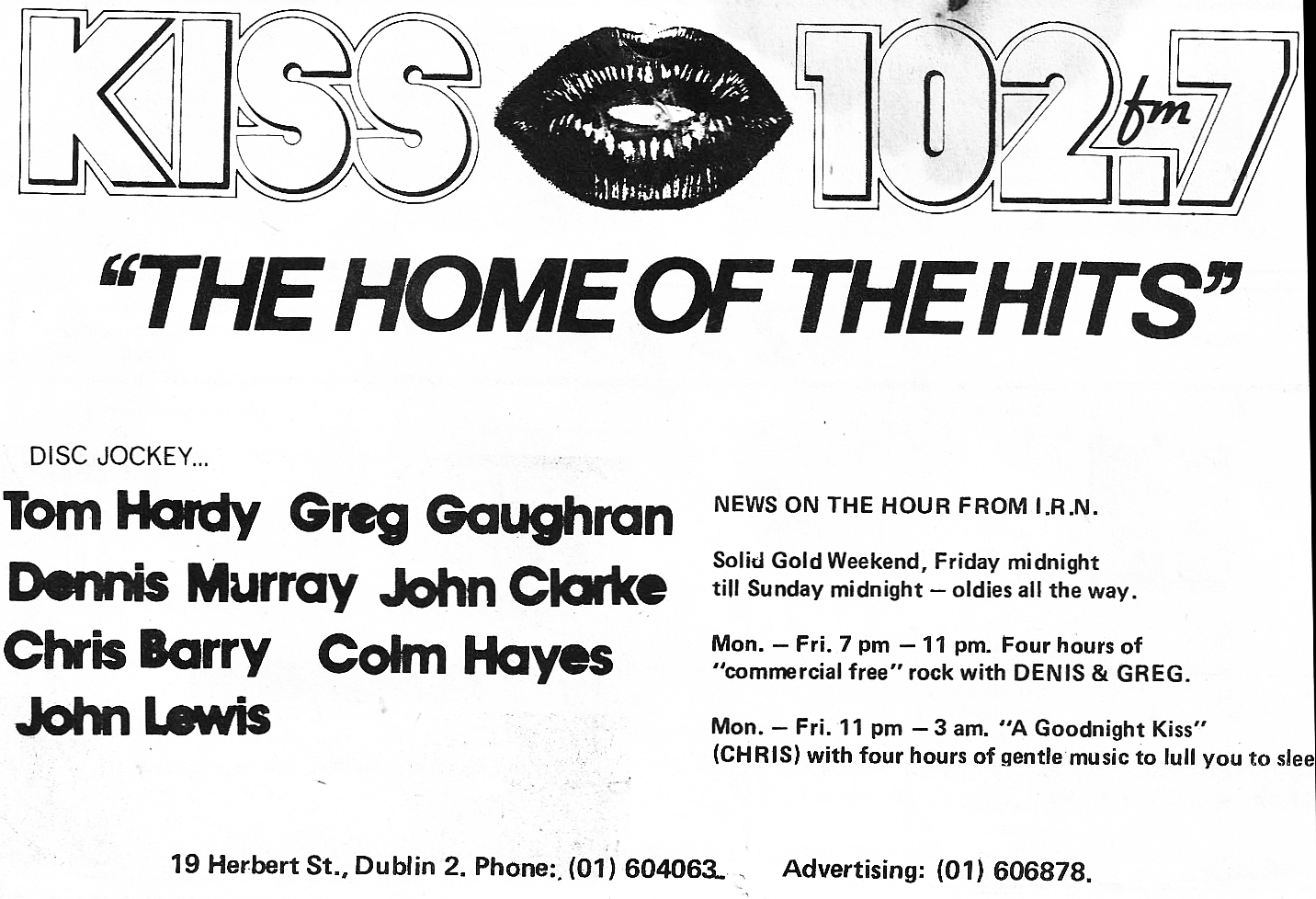 Kiss newspaper ad