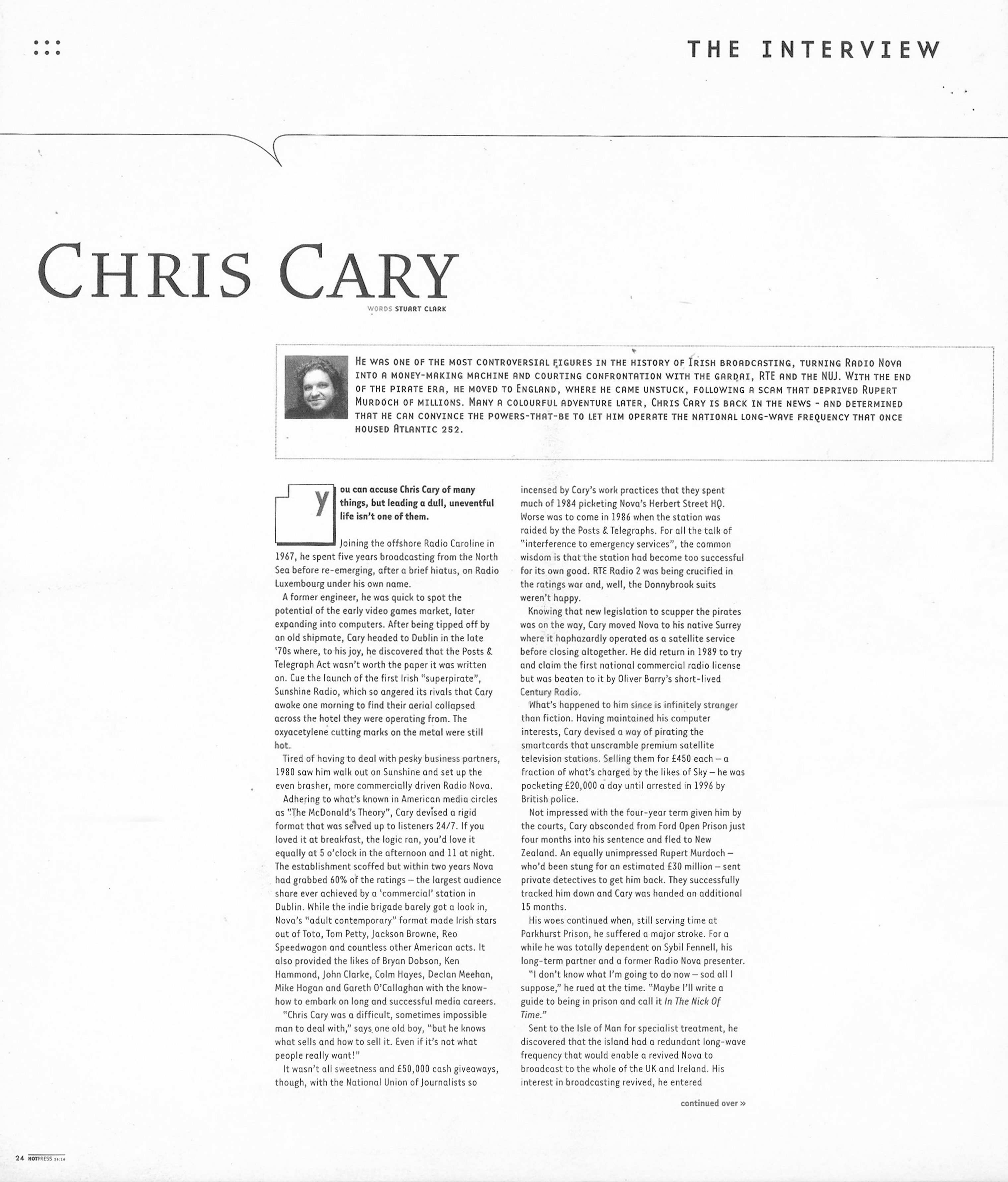 Hot Press - Chris Cary