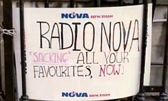A placard from the Nova pickets