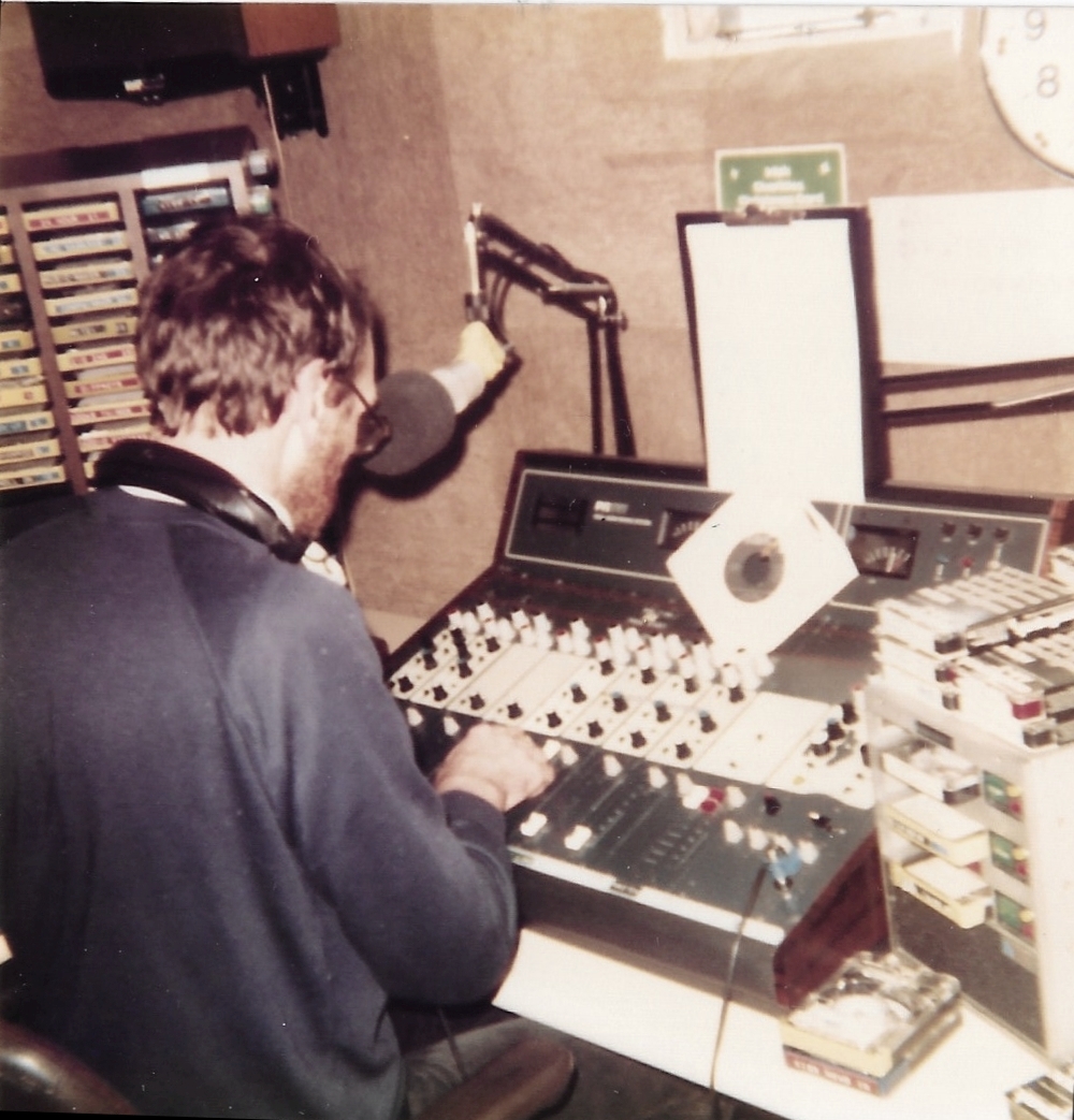 John Clarke in the Kiss FM studio December 1982